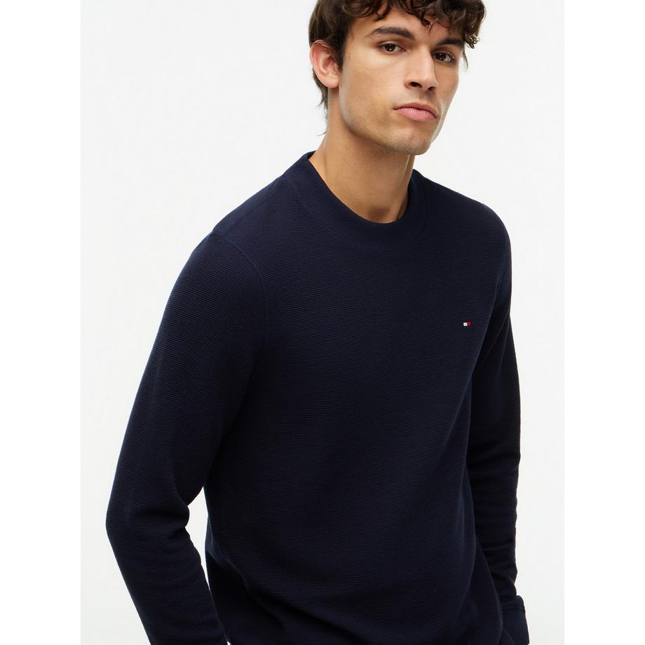 TOMMY HILFIGER Langarm T-Shirt mit Rippstruktur  