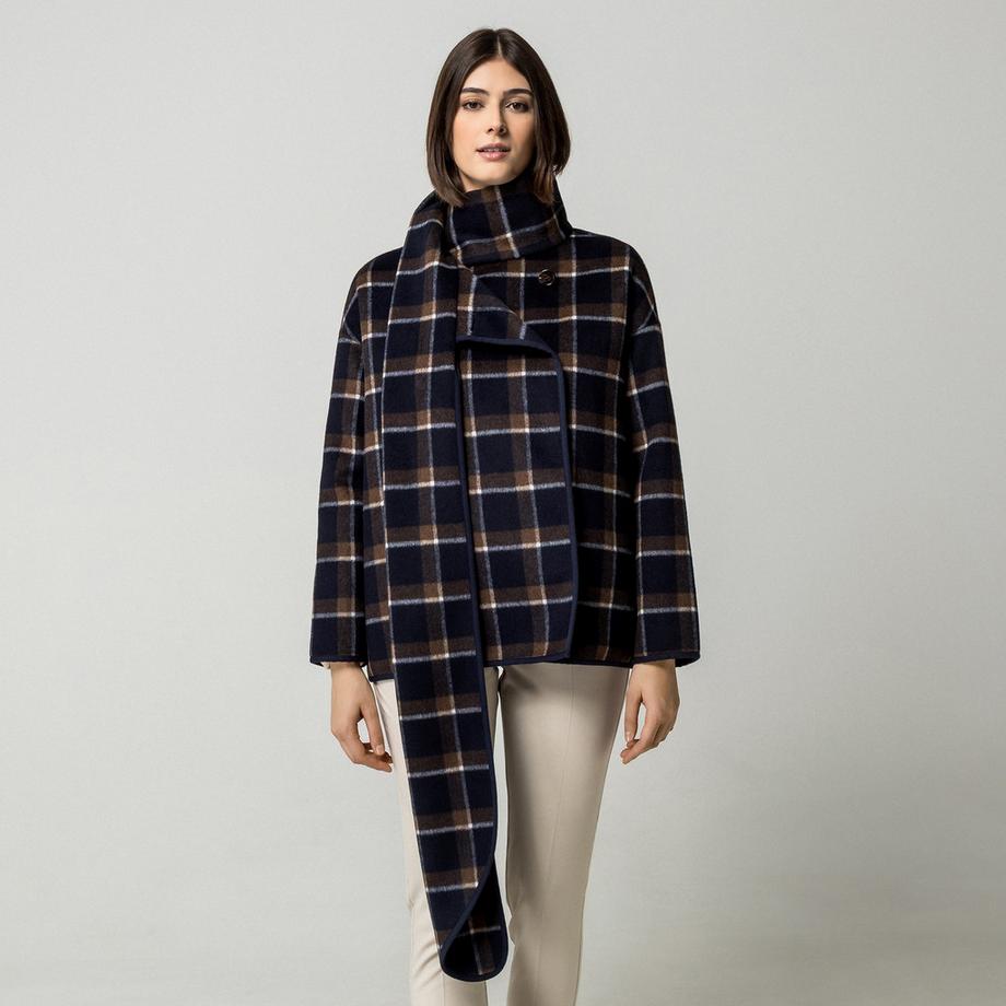 Manor Woman Poncho à carreaux  