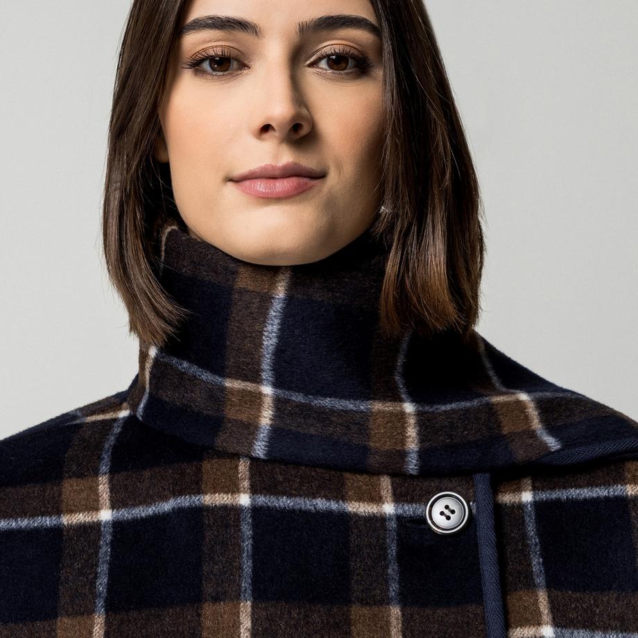 Manor Woman Poncho à carreaux  