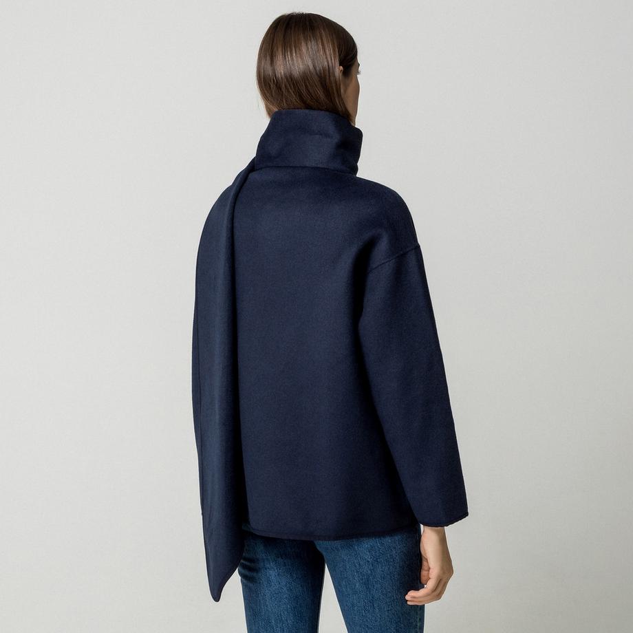 Manor Woman Poncho à col haut et fermeture à un bouton  