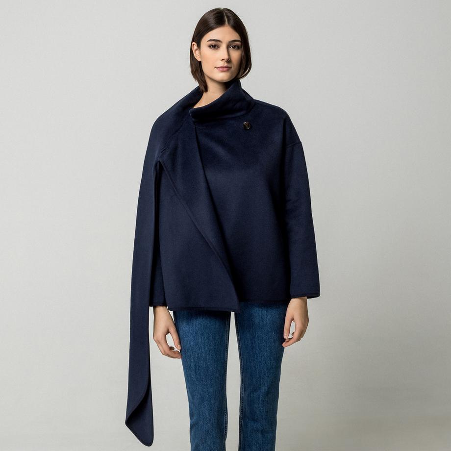 Manor Woman Poncho à col haut et fermeture à un bouton  
