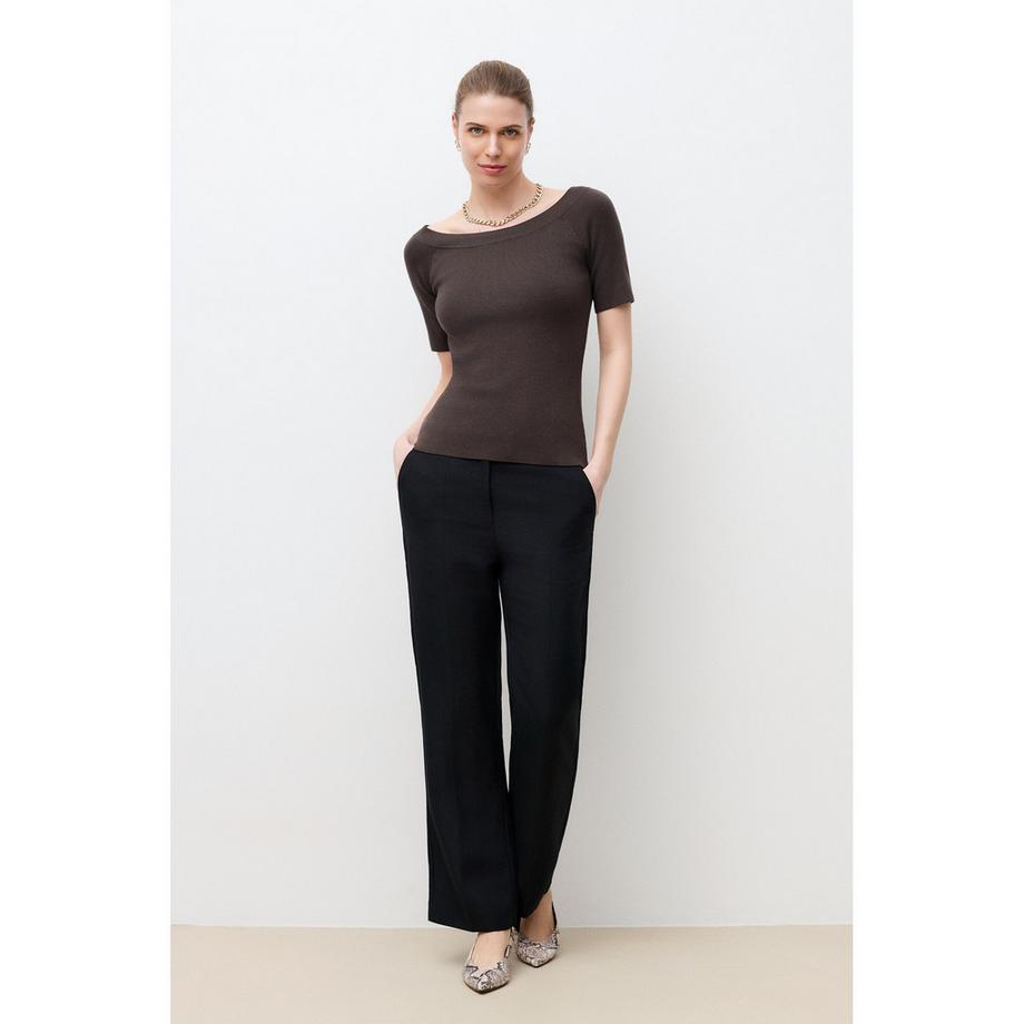 Caroll Pull Encolure Bateau Manches Courtes  