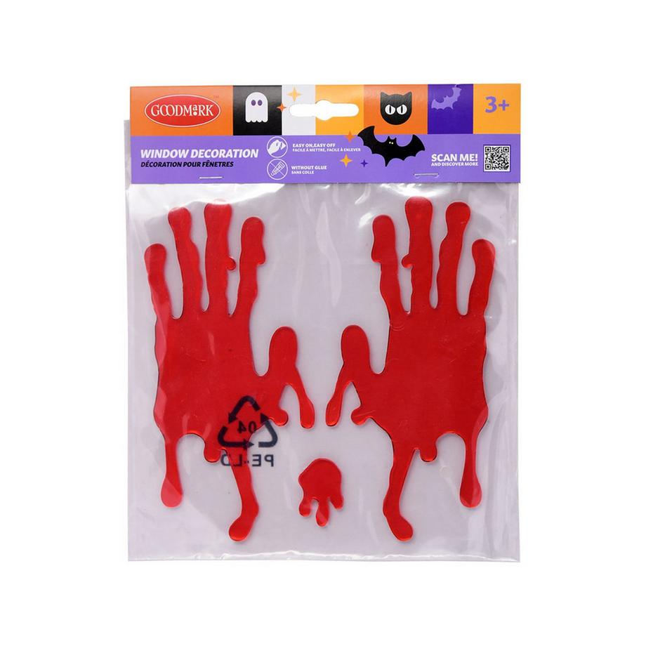Decorazione finestra Mani insanguinate
