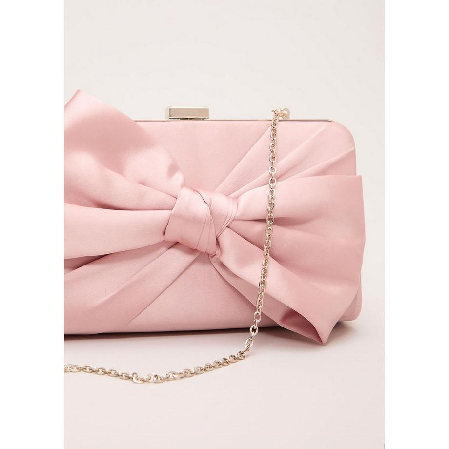 Phase Eight Satin Borsa a Mano Dettaglio Fiocco  