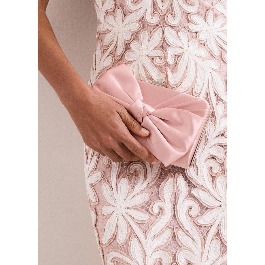 Phase Eight Satin Borsa a Mano Dettaglio Fiocco  
