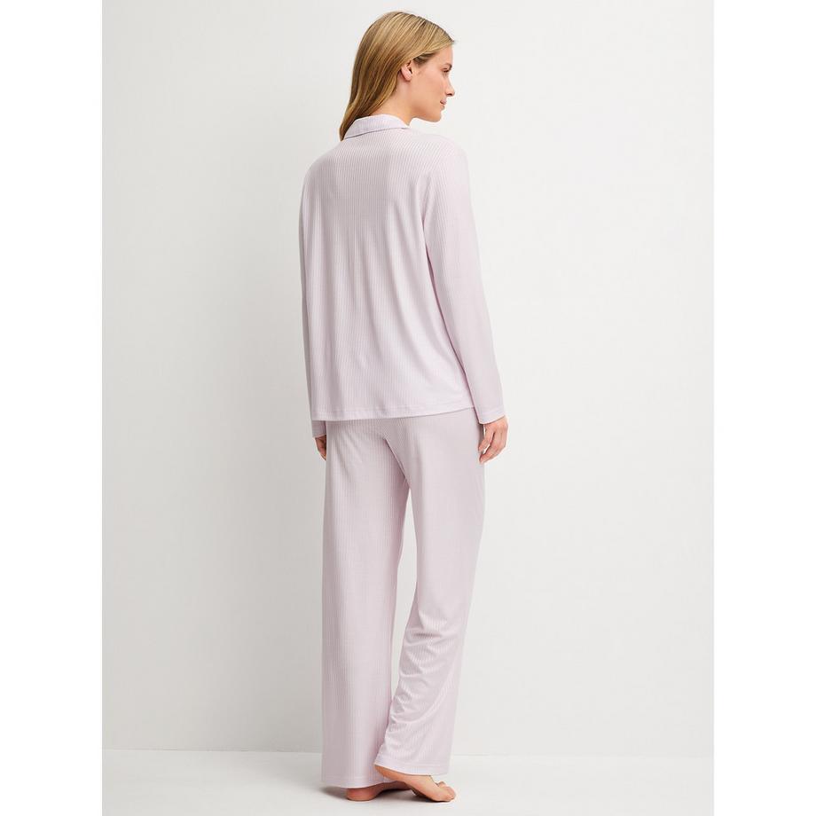CALIDA Striped Dreams Pigiama Donna Maniche Lunghe con Collo  