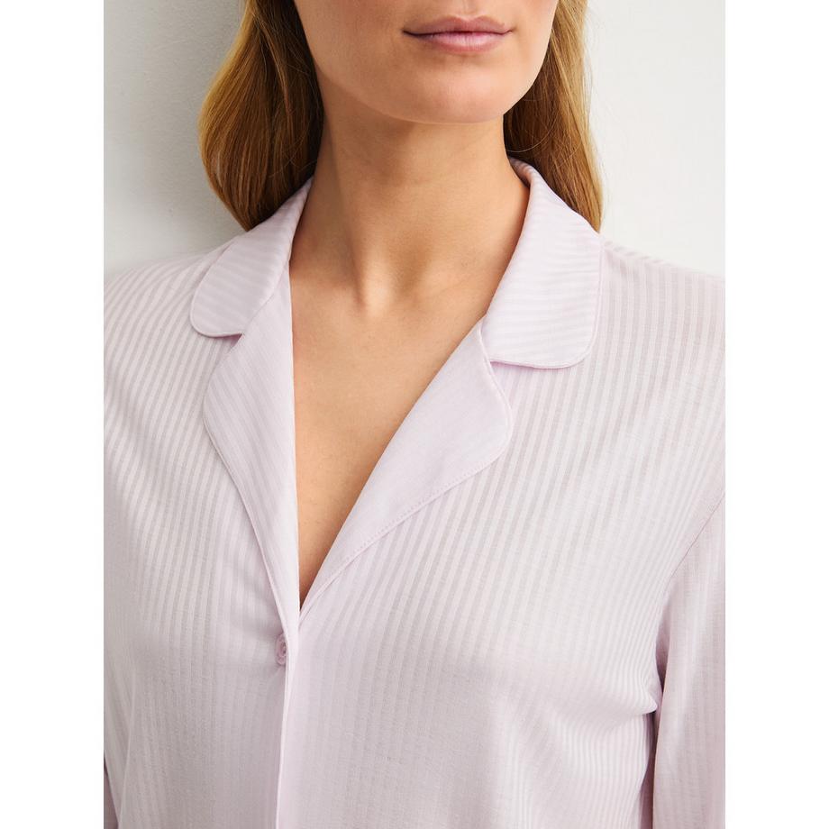 CALIDA Striped Dreams Pigiama Donna Maniche Lunghe con Collo  