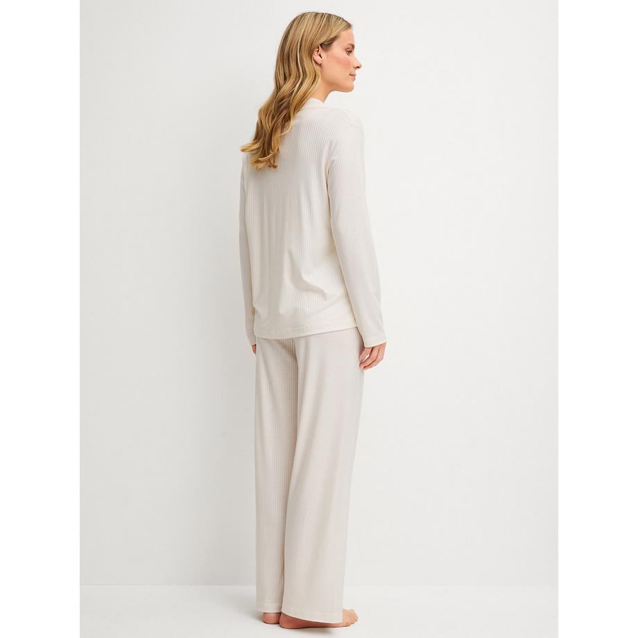 CALIDA Striped Dreams Pigiama Donna Maniche Lunghe con Collo  