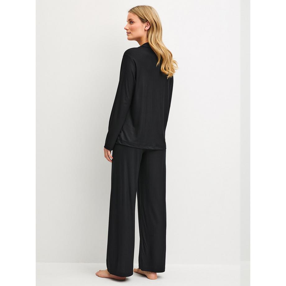 CALIDA Striped Dreams Pigiama Donna Maniche Lunghe con Collo  