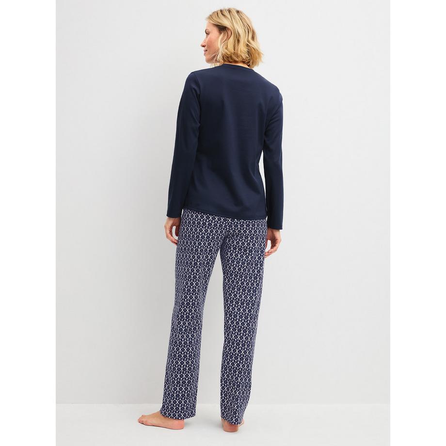 CALIDA Pyjama Midnight Hearts avec haut à manches longues et pantalon imprimé  