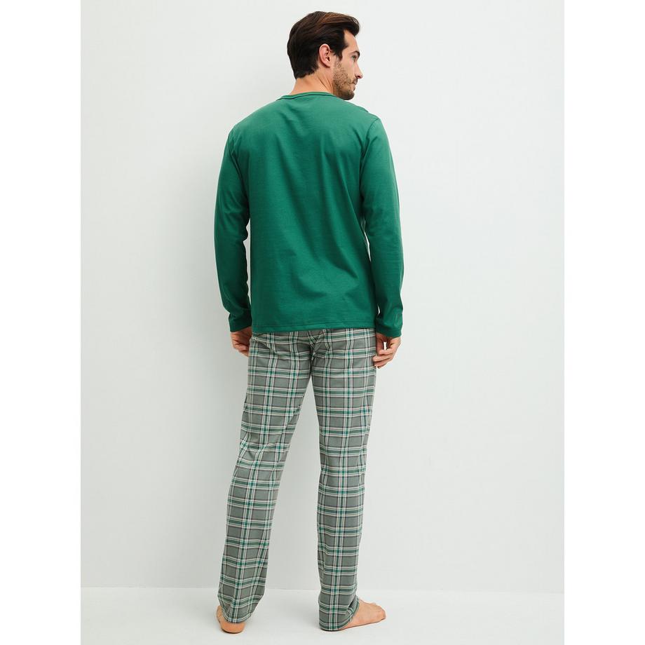 CALIDA Relax Imprint 2 Pyjama mit Langarmshirt und geradem Bein  