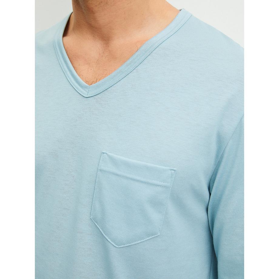 CALIDA Relax Imprint 3 Pyjama mit V-Ausschnitt und geradem Bein  
