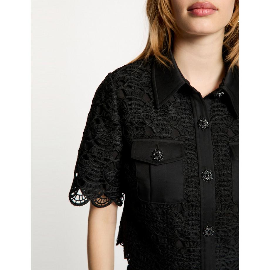 MORGAN Chemise Courte en Dentelle  