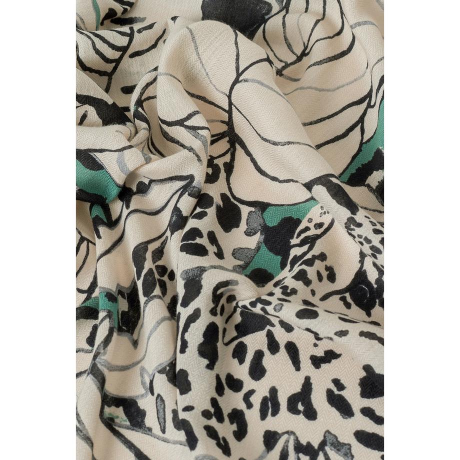 Caroll Foulard Imprimé Floral Léopard  