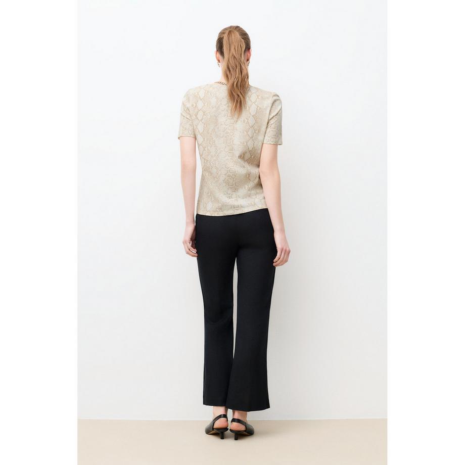 Caroll T-shirt scollo a V stampa serpente  
