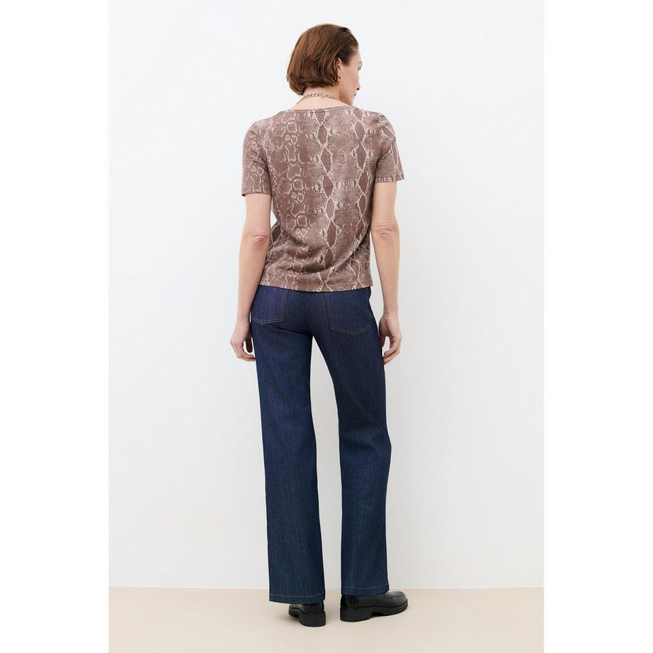 Caroll T-shirt scollo a V stampa serpente  