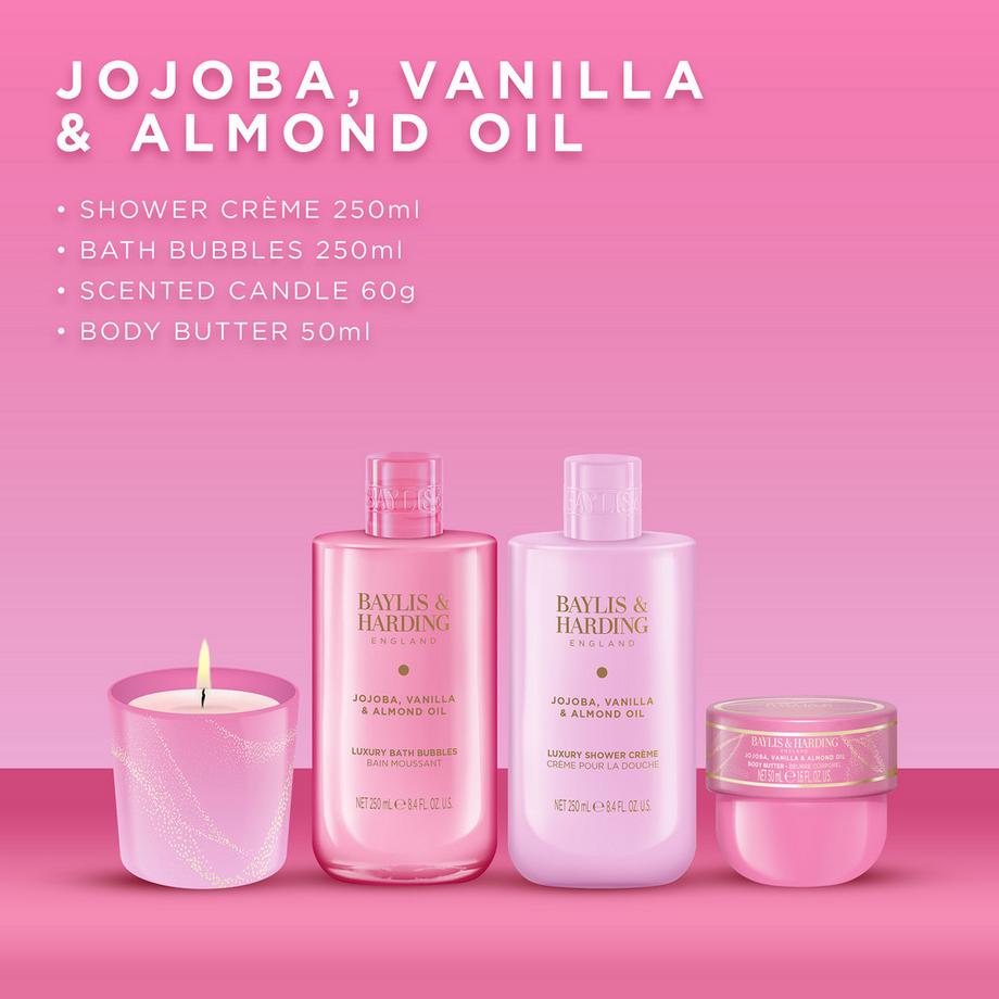 BAYLIS & HARDING  Jojoba, Vanilla & Almond Oil Candlelight Coffret cadeau 
