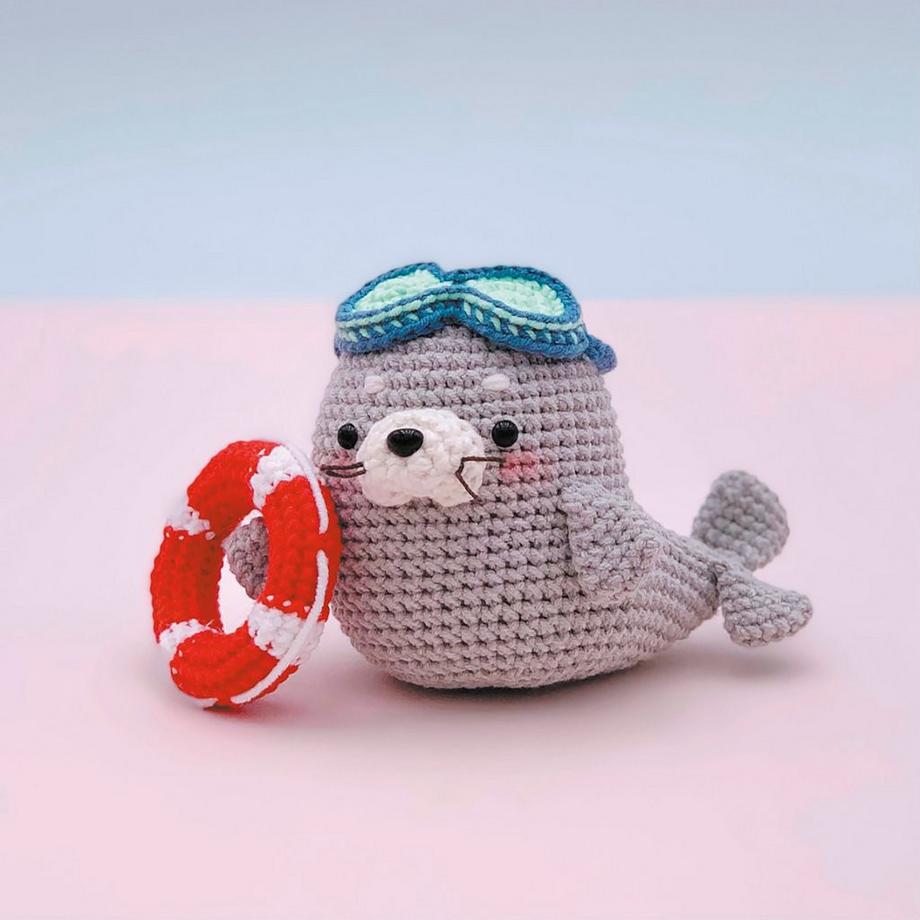 Graine Creative Set de crochet Amigurumi Phoque, 13 cm 