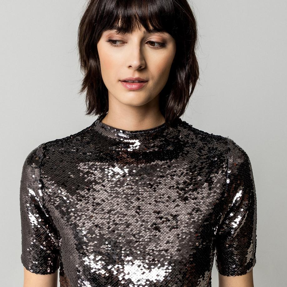 Manor Woman Blouse Paillettes Manches Courtes  