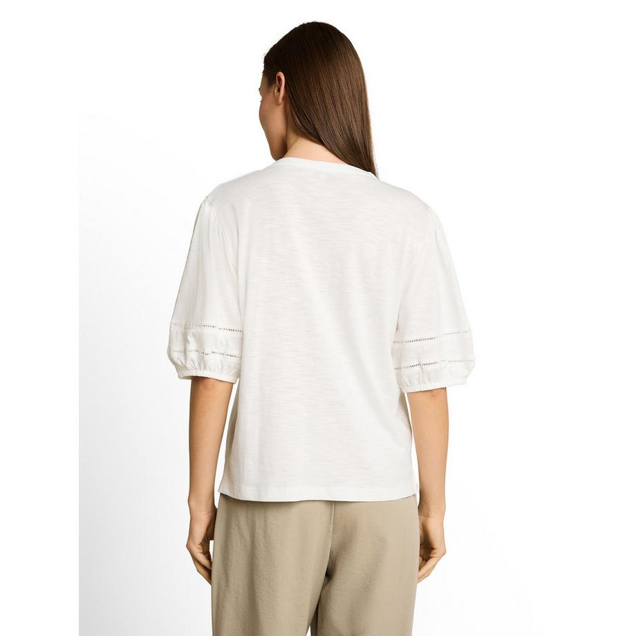 TOM TAILOR T-shirt col en V manches bouffantes  