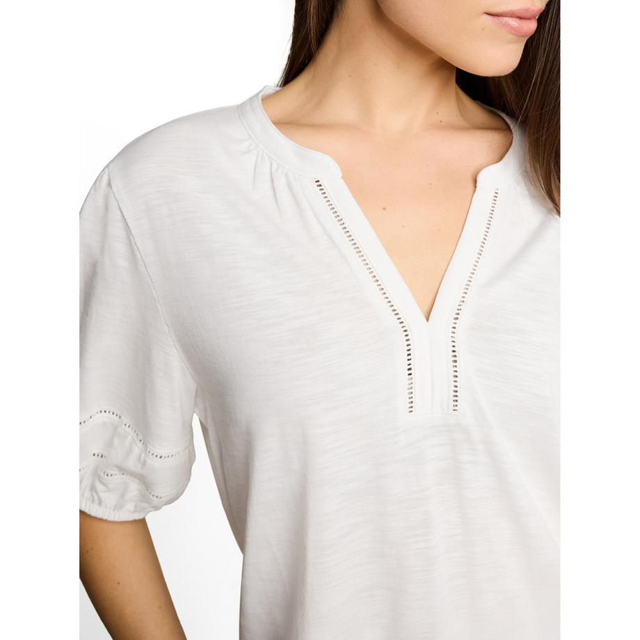 TOM TAILOR T-shirt col en V manches bouffantes  