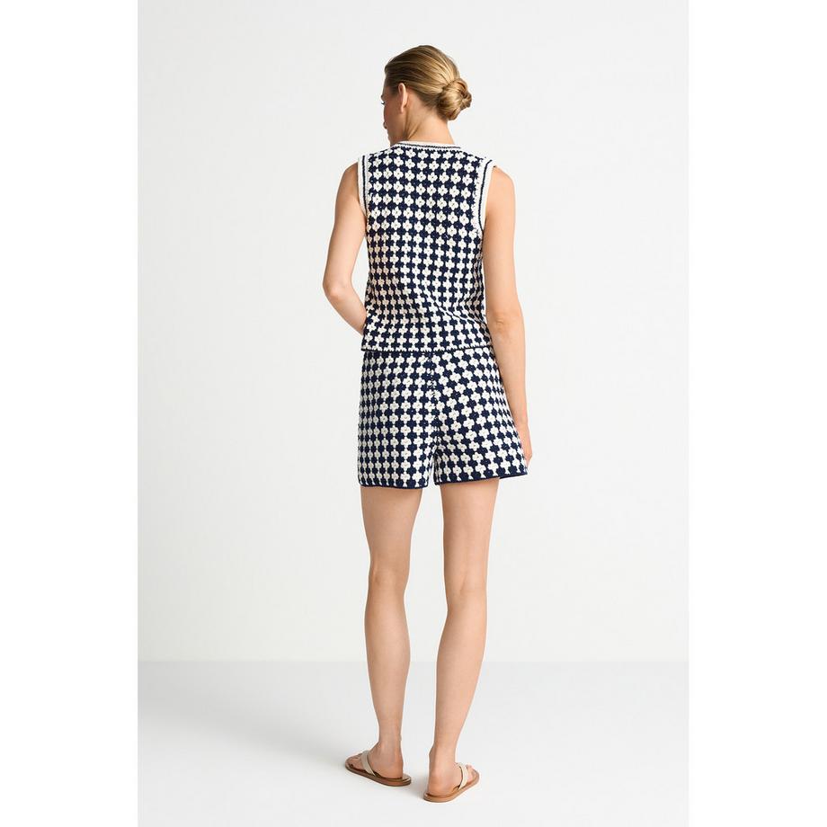 Rich & Royal Shorts mit Häkelmuster  