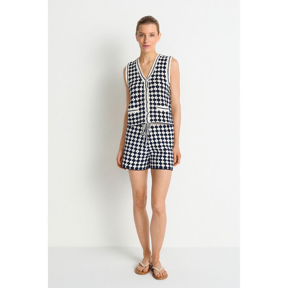 Rich & Royal Shorts mit Häkelmuster  