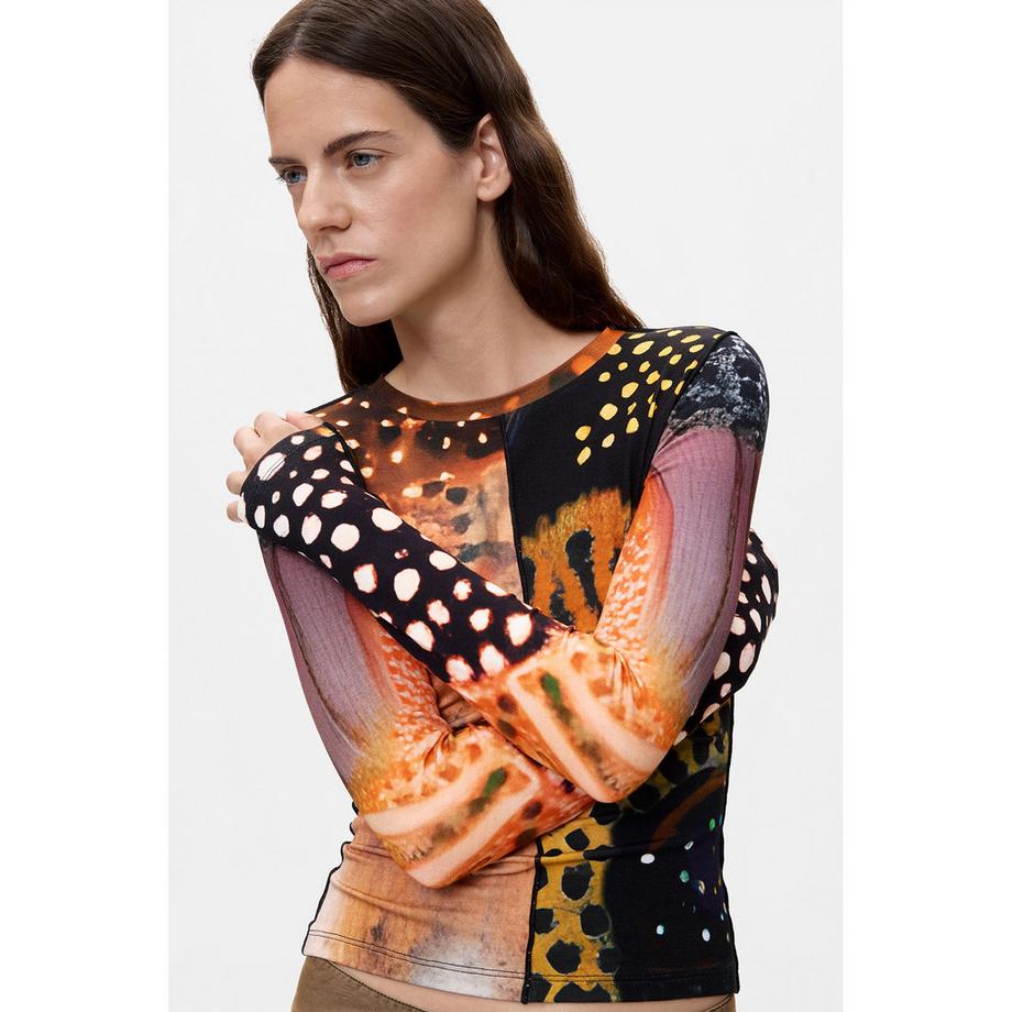 Desigual T-shirt a maniche lunghe stampata  