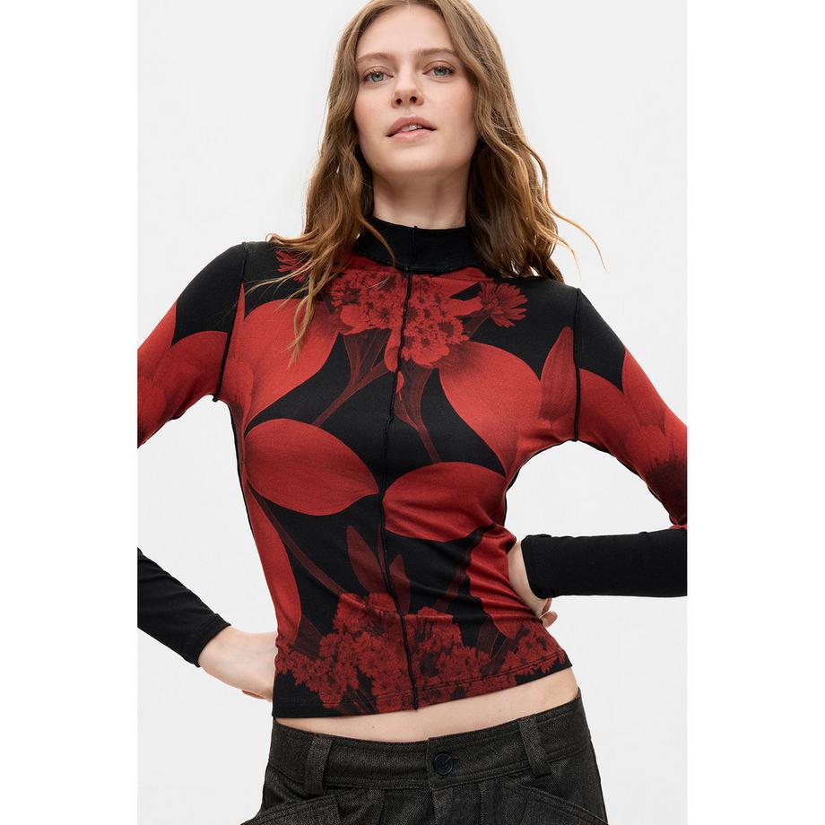 Desigual T-shirt a maniche lunghe con stampa floreale  