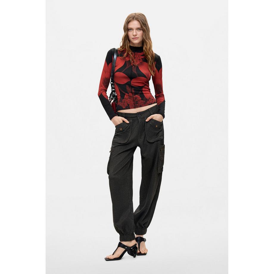 Desigual T-shirt a maniche lunghe con stampa floreale  