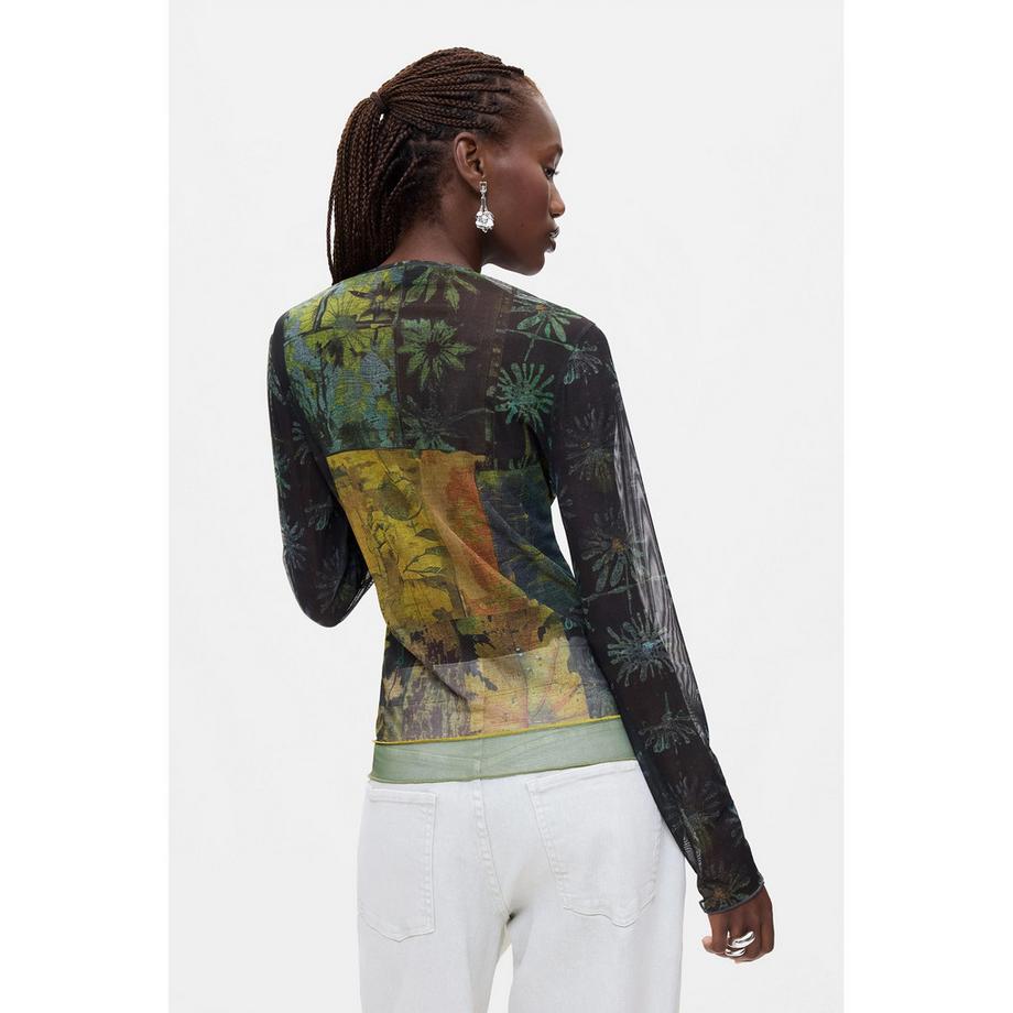 Desigual T-shirt a maniche lunghe con stampa floreale  