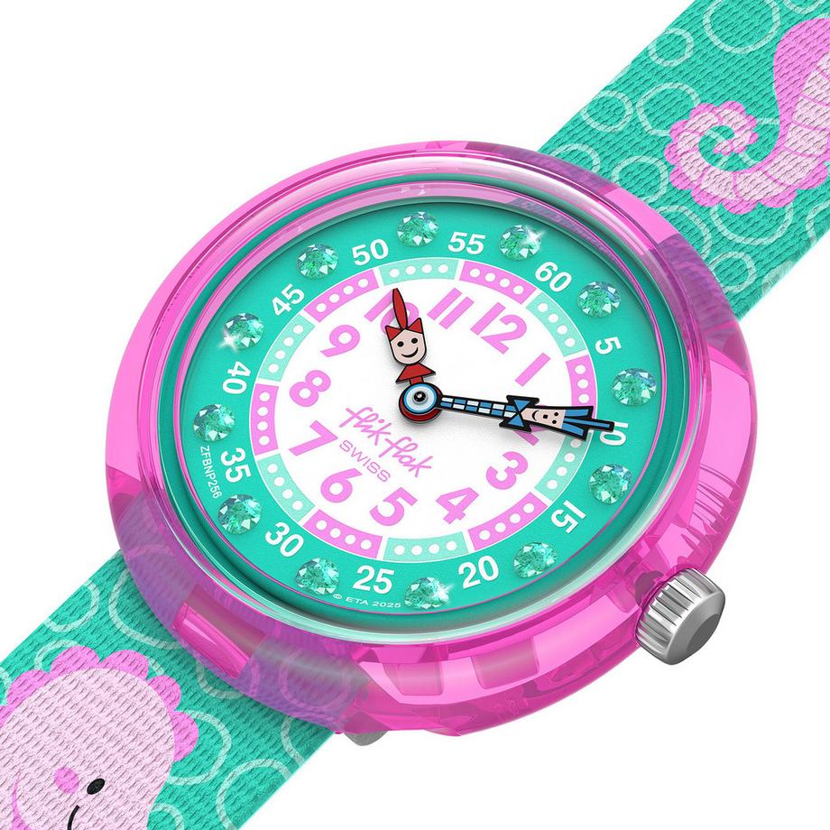 flik-flak BUBBLY SEAHORSE Analoguhr 