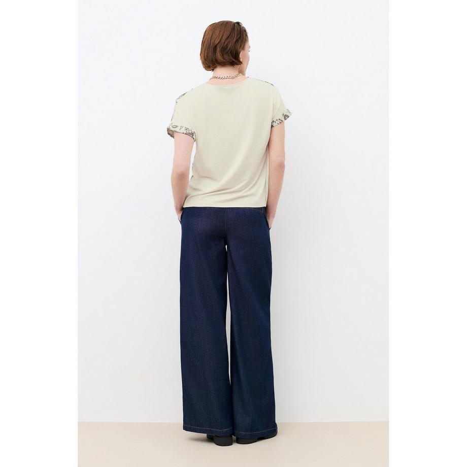 Caroll Blumenmuster Regular Fit Kurzarm T-Shirt  