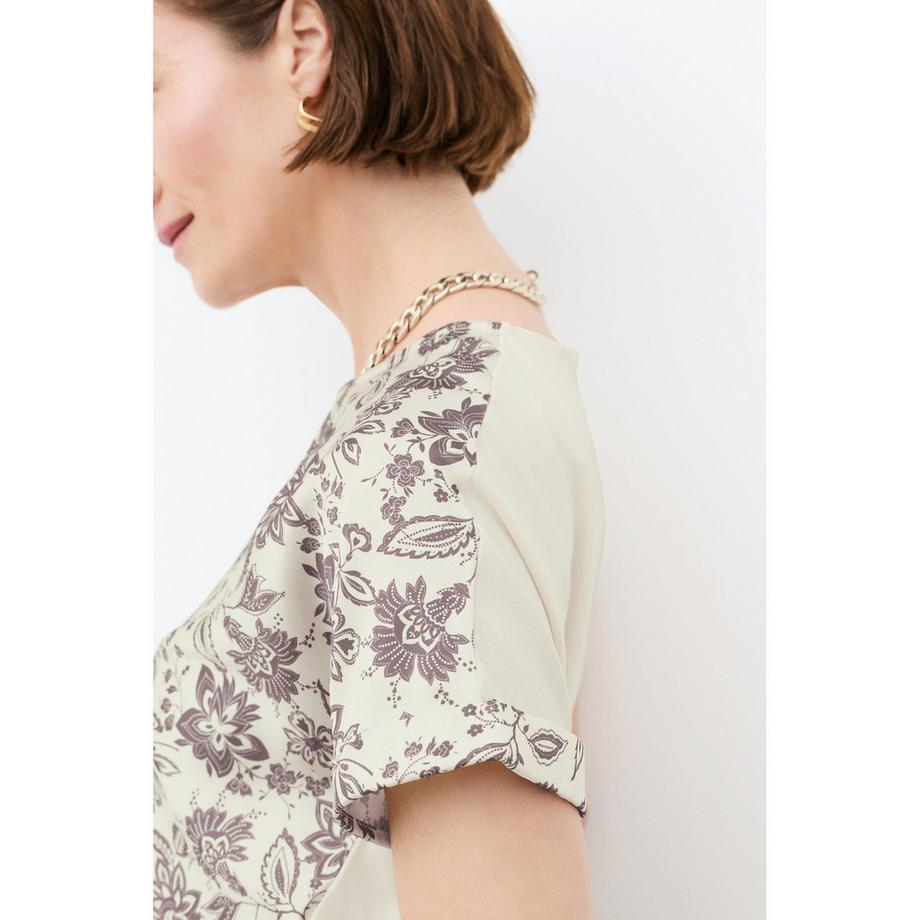 Caroll Blumenmuster Regular Fit Kurzarm T-Shirt  