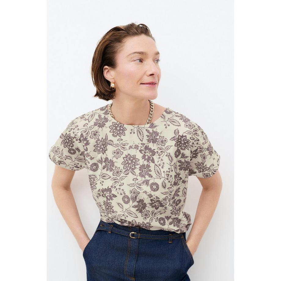 Caroll Blumenmuster Regular Fit Kurzarm T-Shirt  