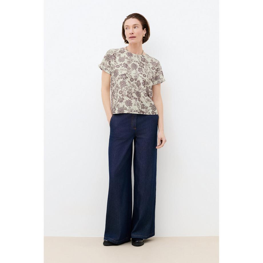 Caroll Blumenmuster Regular Fit Kurzarm T-Shirt  