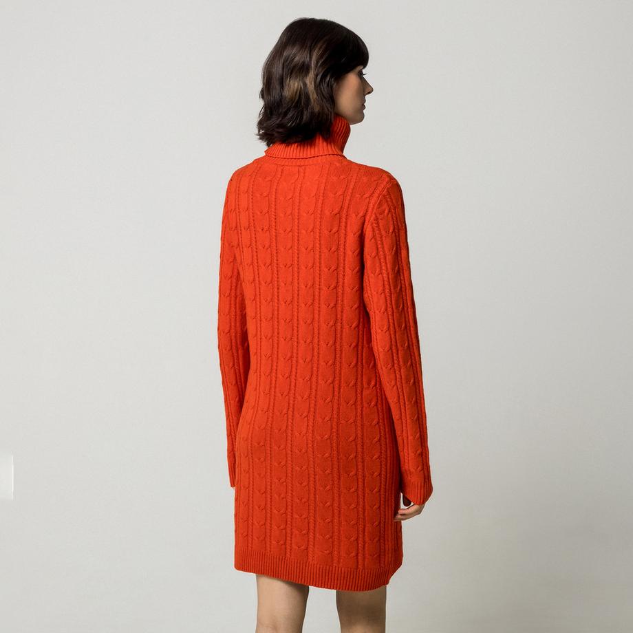Manor Woman Strickkleid mit Rollkragen und Zopfmuster  