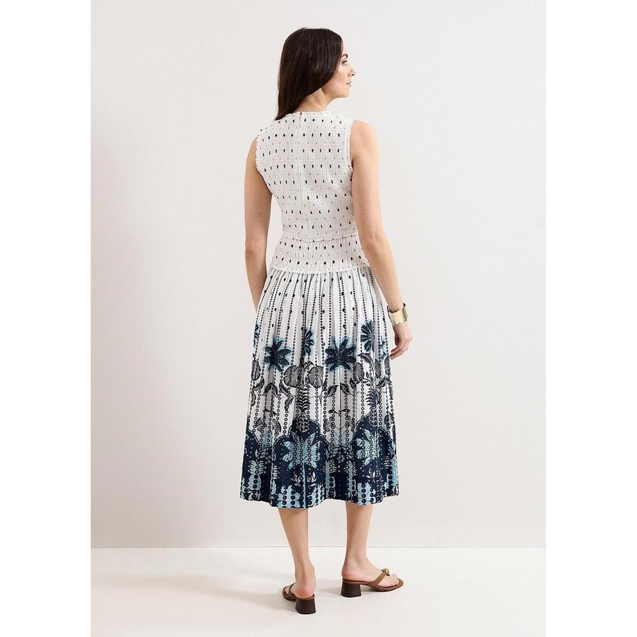 Phase Eight Chiara Robe midi sans manches avec jupe à motifs  