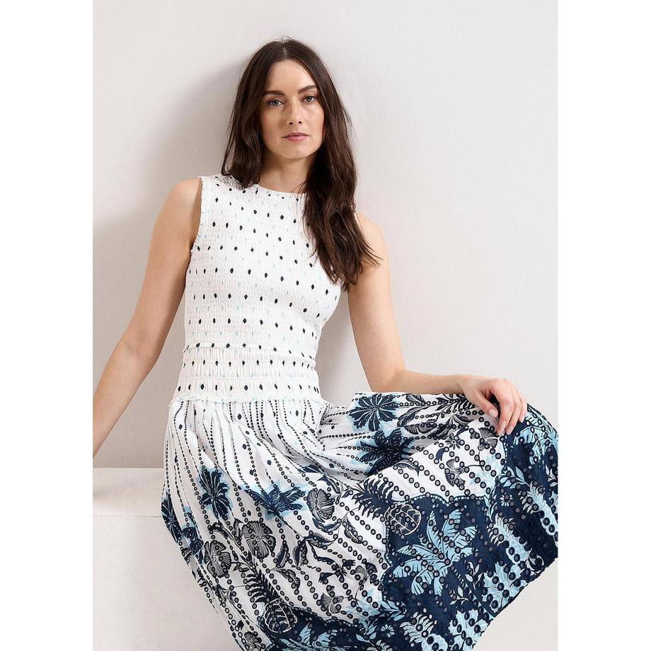 Phase Eight Chiara Robe midi sans manches avec jupe à motifs  