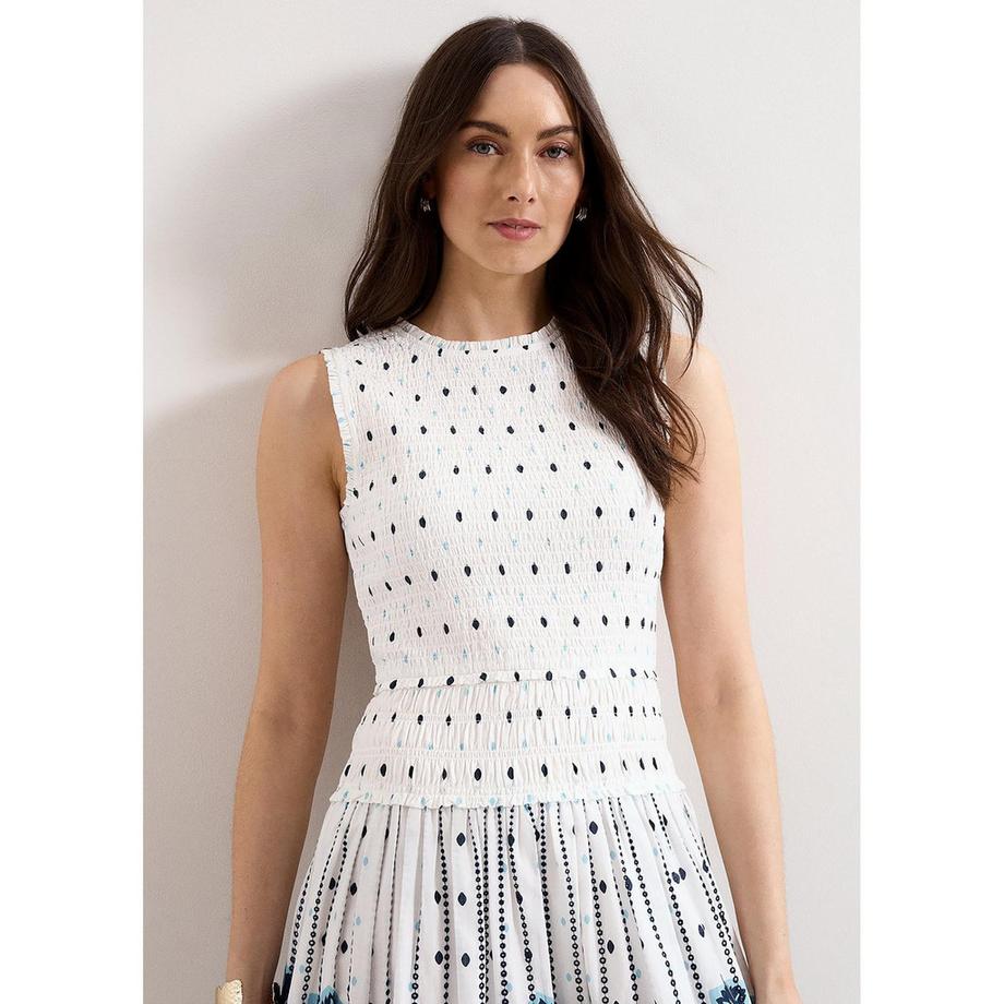Phase Eight Chiara Robe midi sans manches avec jupe à motifs  