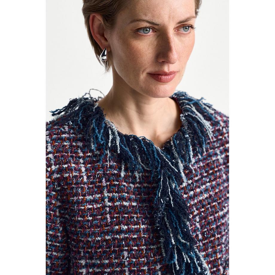 Rich & Royal Giacca in tweed con dettaglio frange  