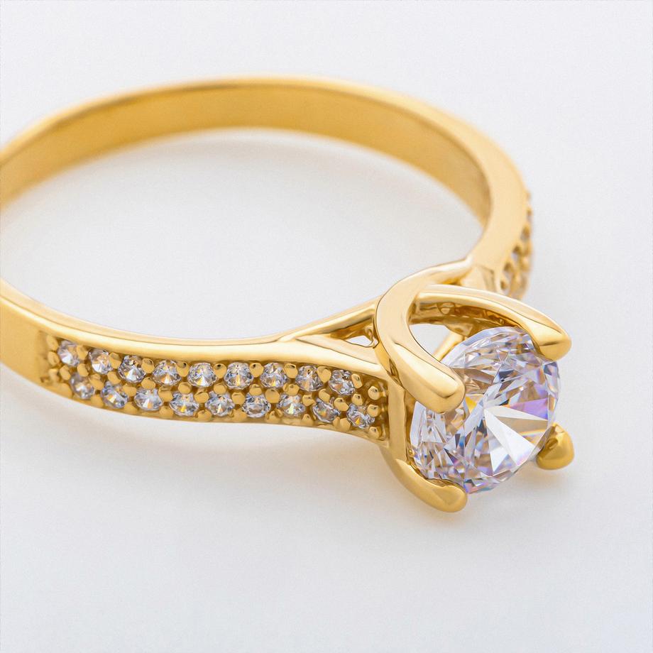 L' Atelier Gold 18 Karat by Manor  Bague avec zirconia synth. 