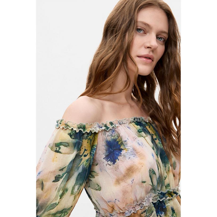 Desigual Blouse à épaules dénudées à motif floral  