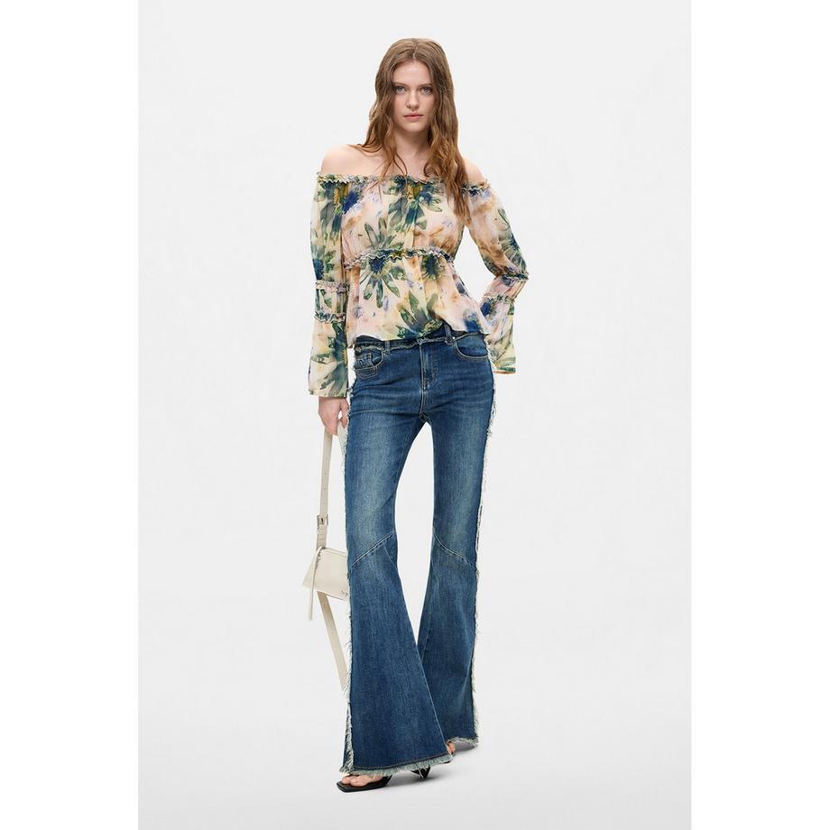 Desigual Blouse à épaules dénudées à motif floral  
