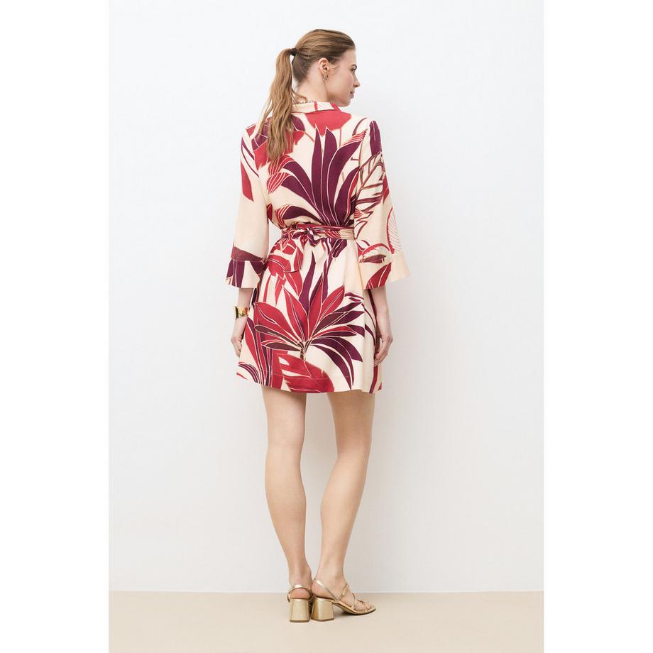Caroll Abito a camicia fantasia con cintura  