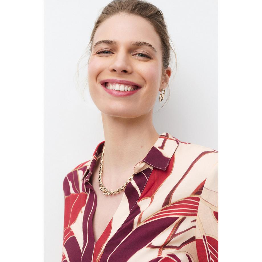 Caroll Abito a camicia fantasia con cintura  