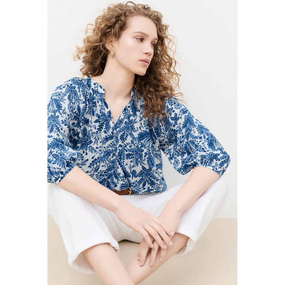 Caroll Bedruckte V-Ausschnitt Bluse  