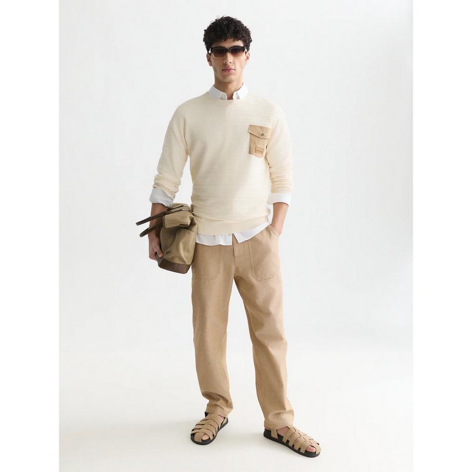 Scotch & Soda Pull col rond avec poche poitrine  