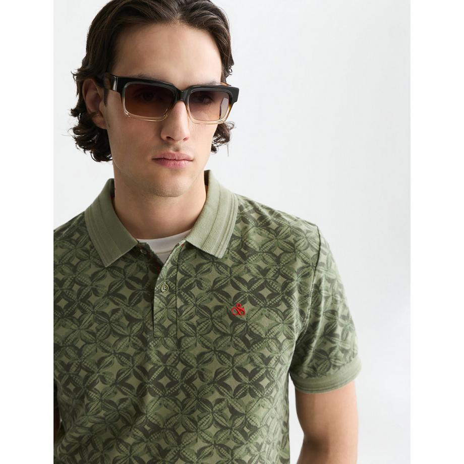 Scotch & Soda Polohemd mit Allover-Print  