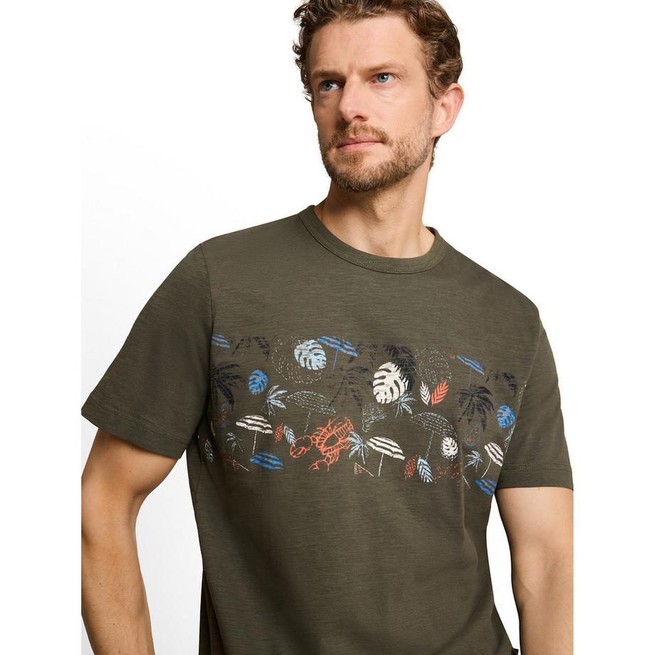 TOM TAILOR T-Shirt Imprimé Palmiers  